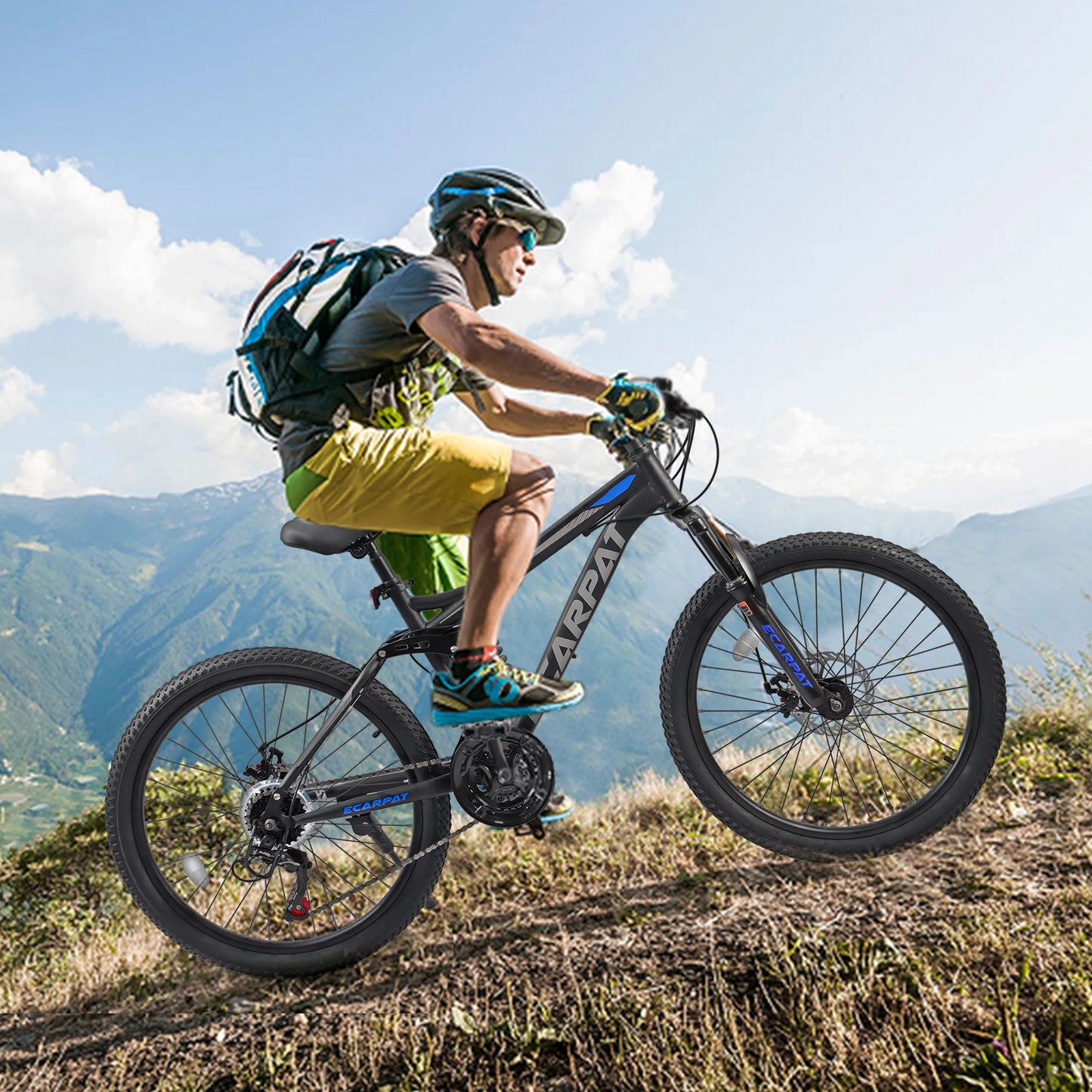 Ecarpat Dual Full Suspension Mountain Bike With 21 Speed Disc