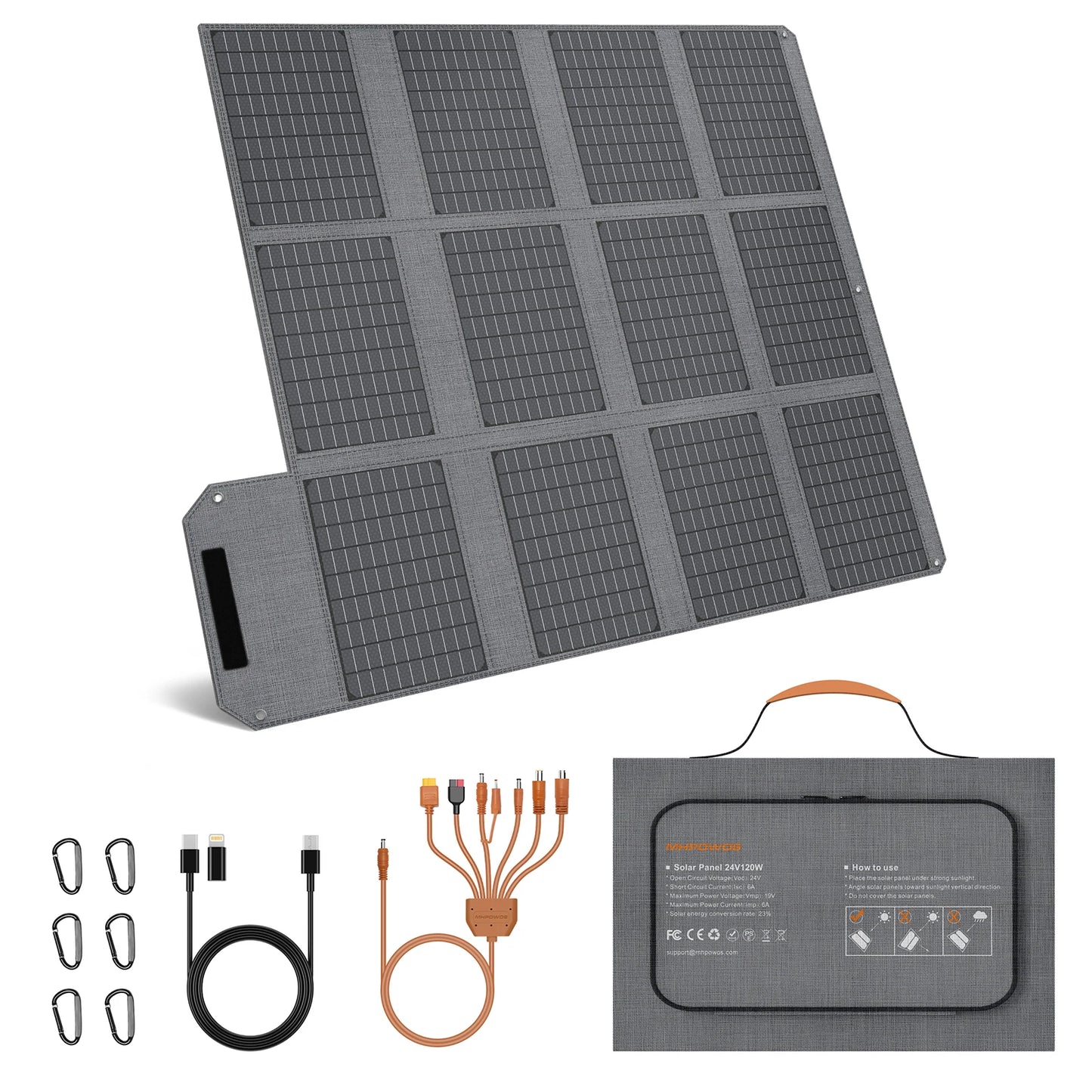 MHPOWOS Portable Foldable Solar Panel Charger For Camping RV Emergency