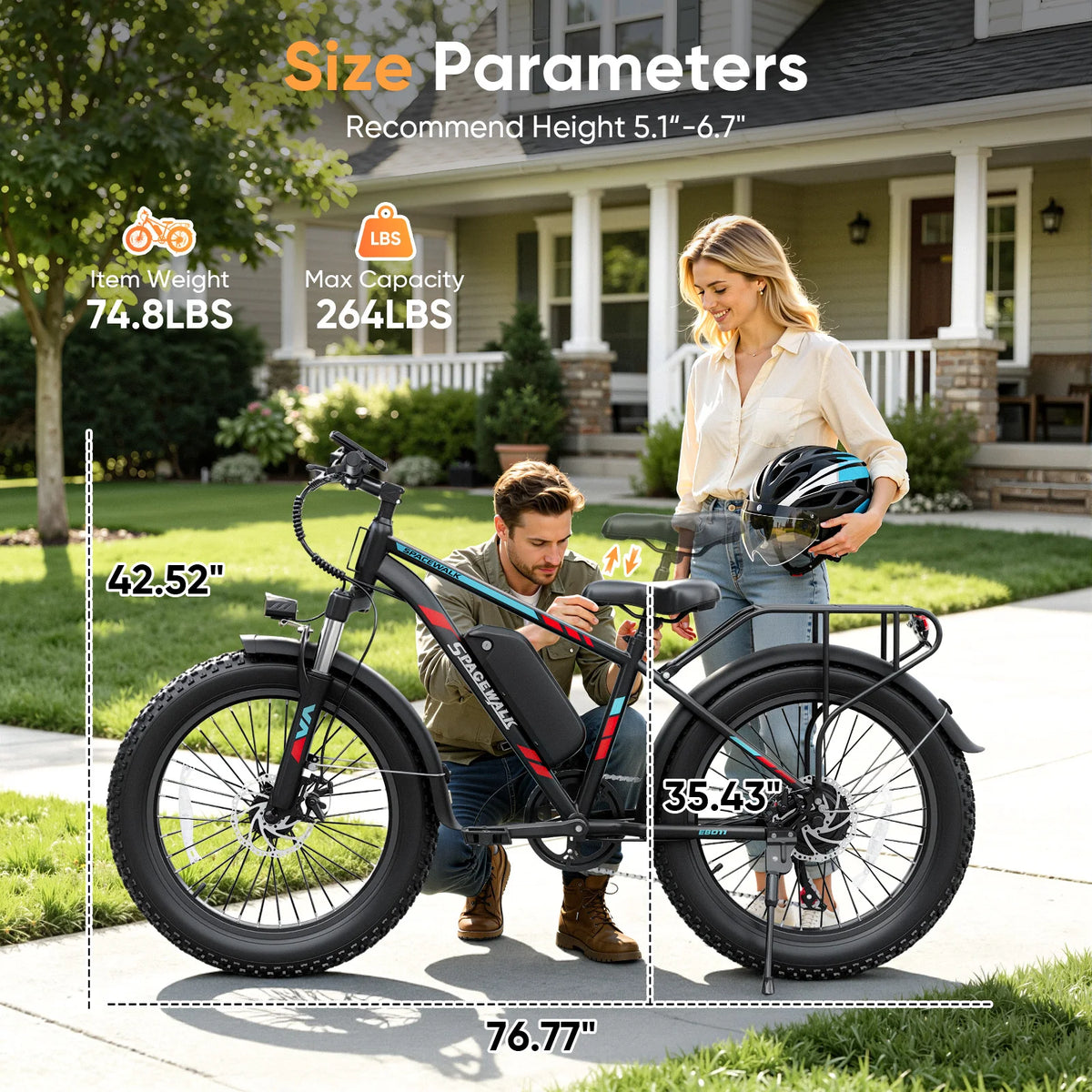 EILLEO SPACEWALK 1500W Peak Fat Tire Ebike With Removable Battery