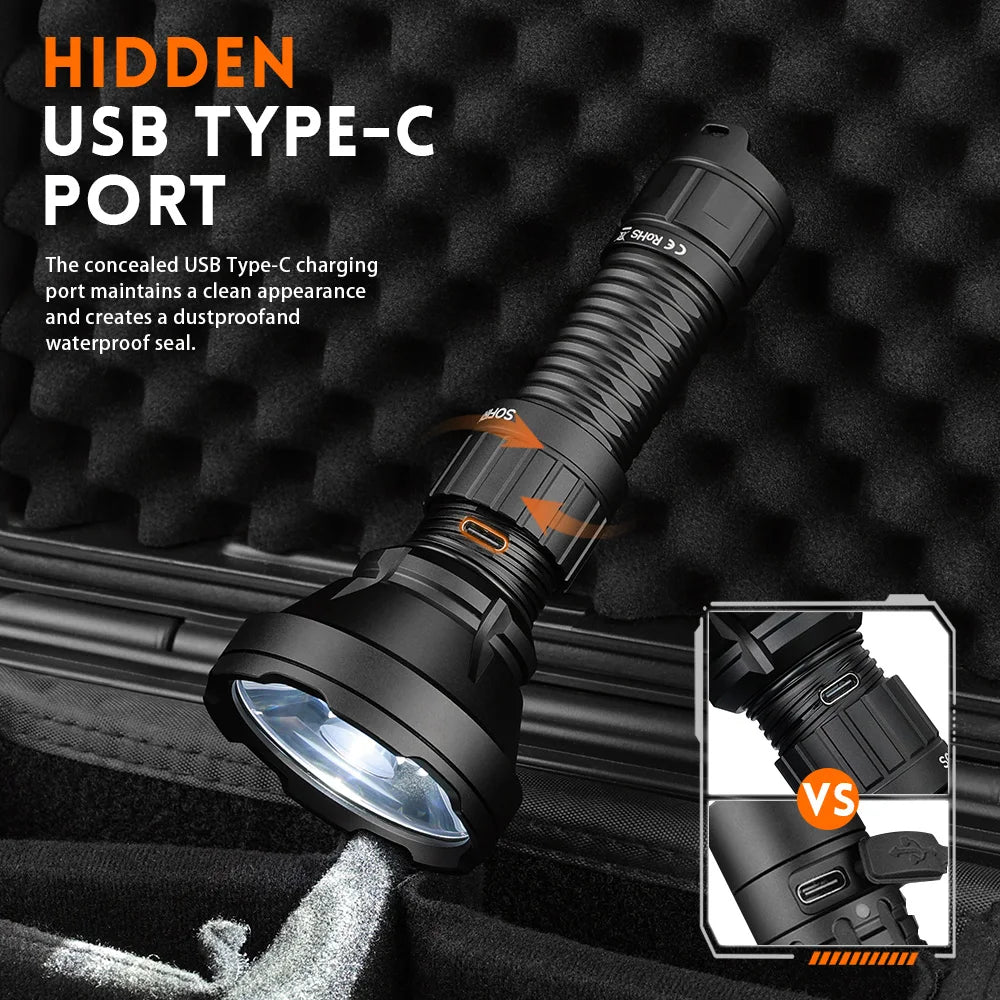 Sofirn SF26 Tactical USB C Rechargeable Long Range Flashlight