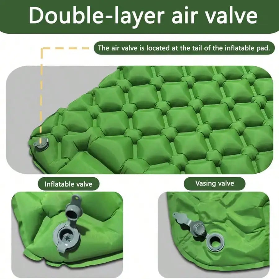 Ultra-Lightweight Inflatable Camping Mattress For 1 Person With Built-In Pump - Quick-Inflate/Deflate Sleep Pad, Portable Headrest Outdoor Air Bed, Ideal For Hiking, Car Camping, Travel - Orange Comfort Gear For Camping