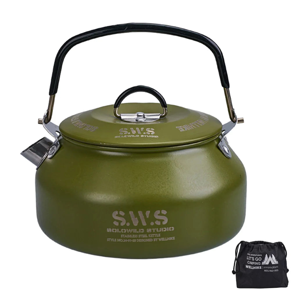 Stainless Steel Ultralight Portable Hiking Kettle For Outdoor Camping