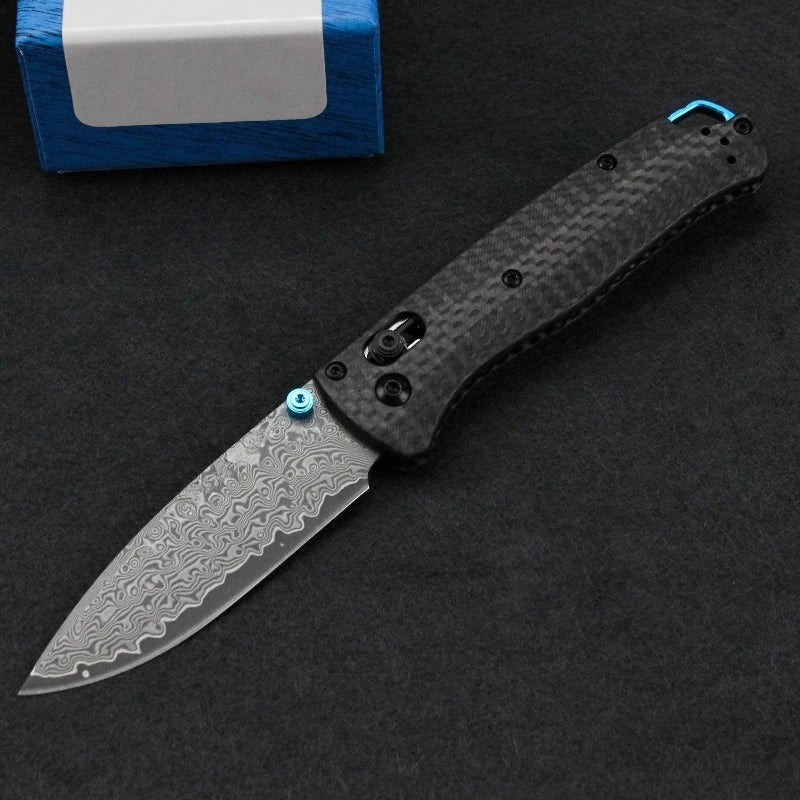 Bugout 535 Outdoor Folding Pocket Knife Damascus Steel Carbon Fiber Handle Hunting Knife Camping Fishing EDC Tools