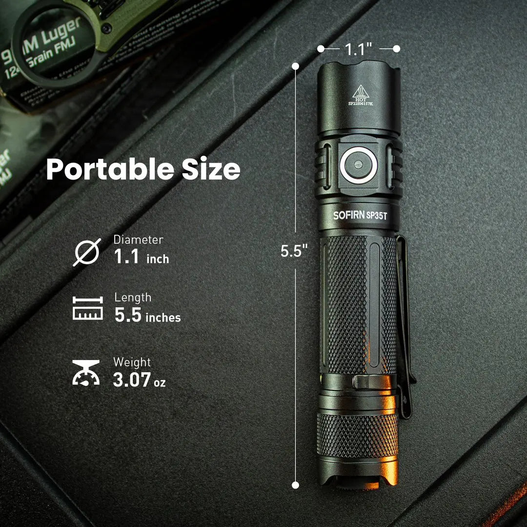 Sofirn SP35T Tactical LED Flashlight With USB C Charging