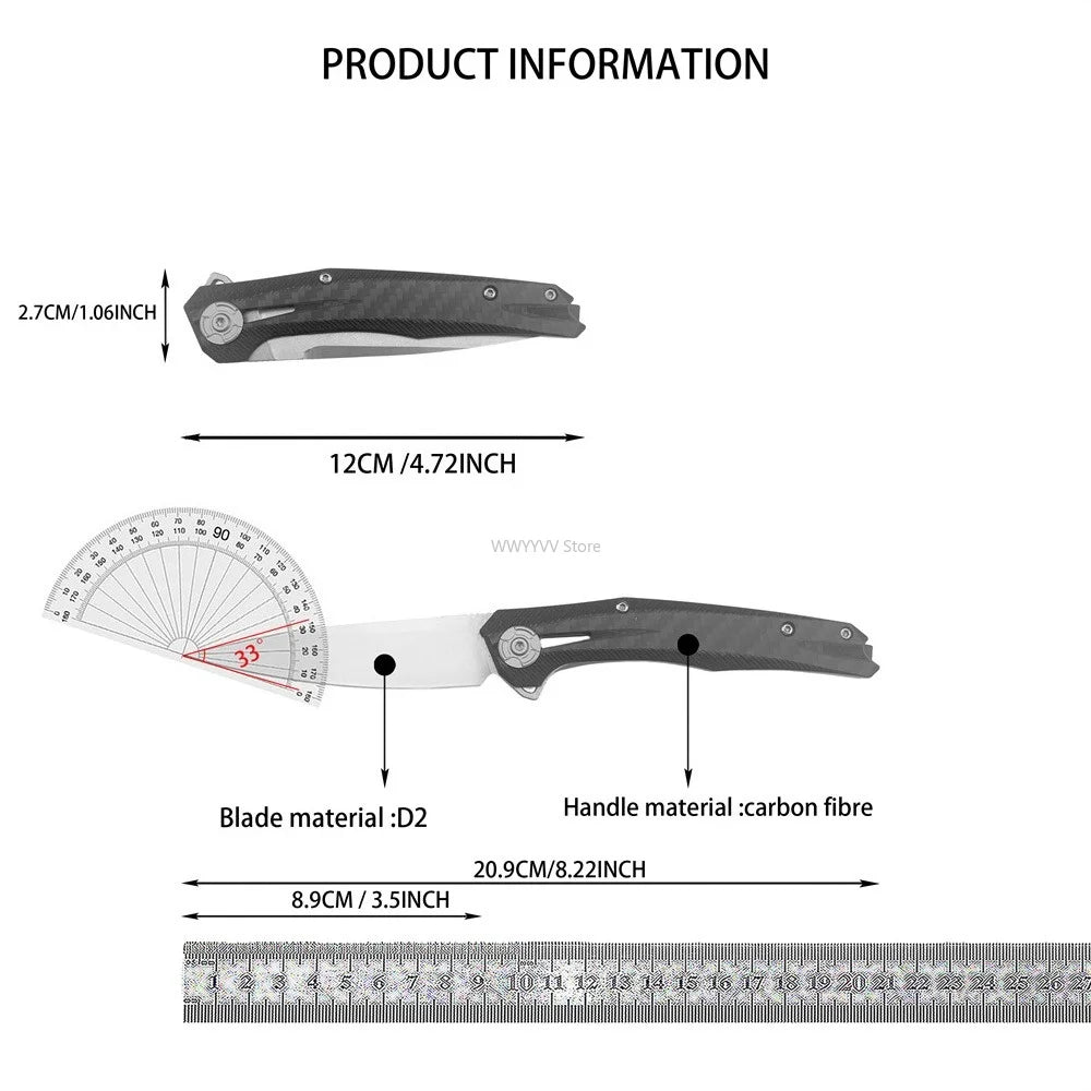 DIY Supplies ZT 0707 D2 Steel Lightweight Folding Knife