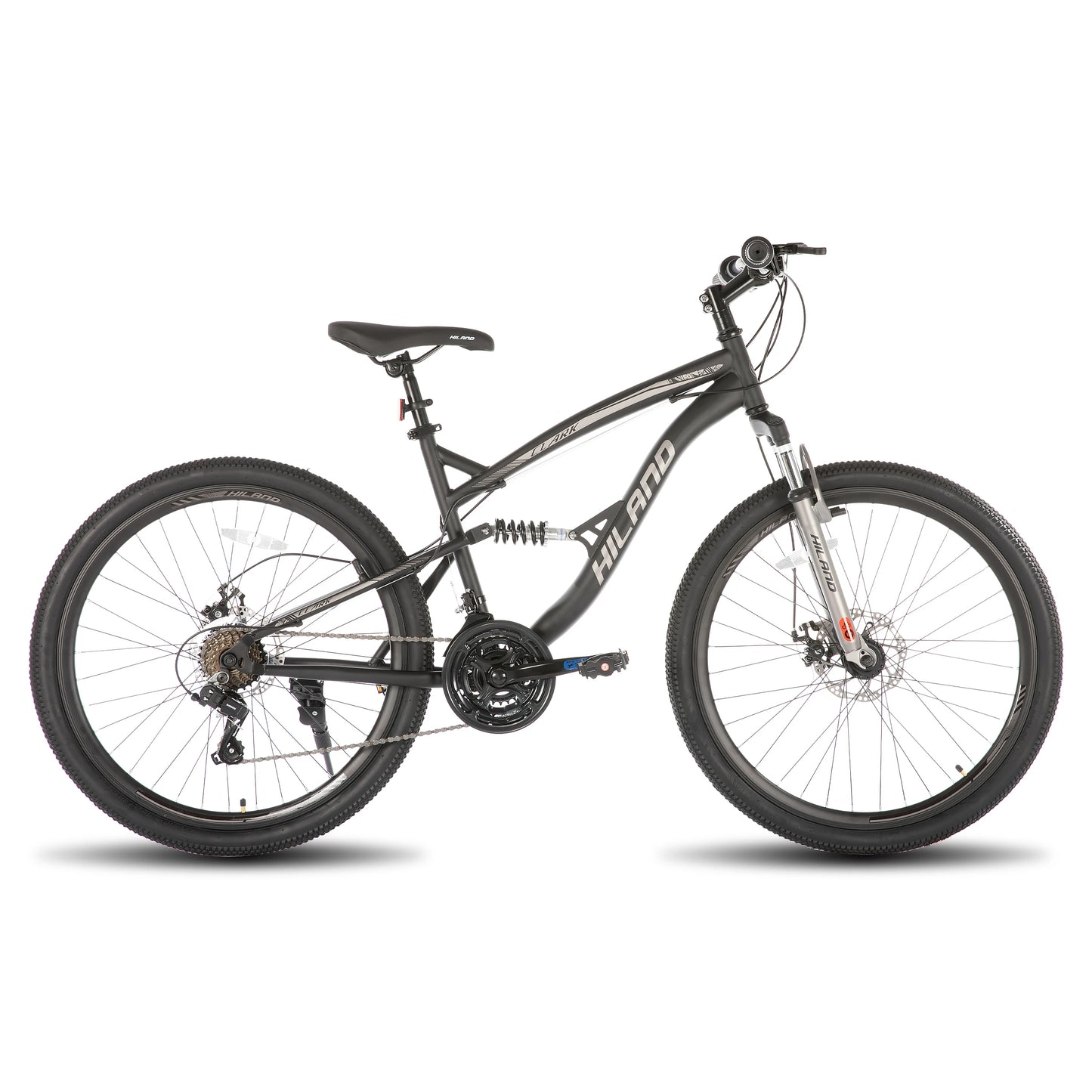 Hiland Full Suspension Mountain Bike 21 Speed Dual Disc Brakes