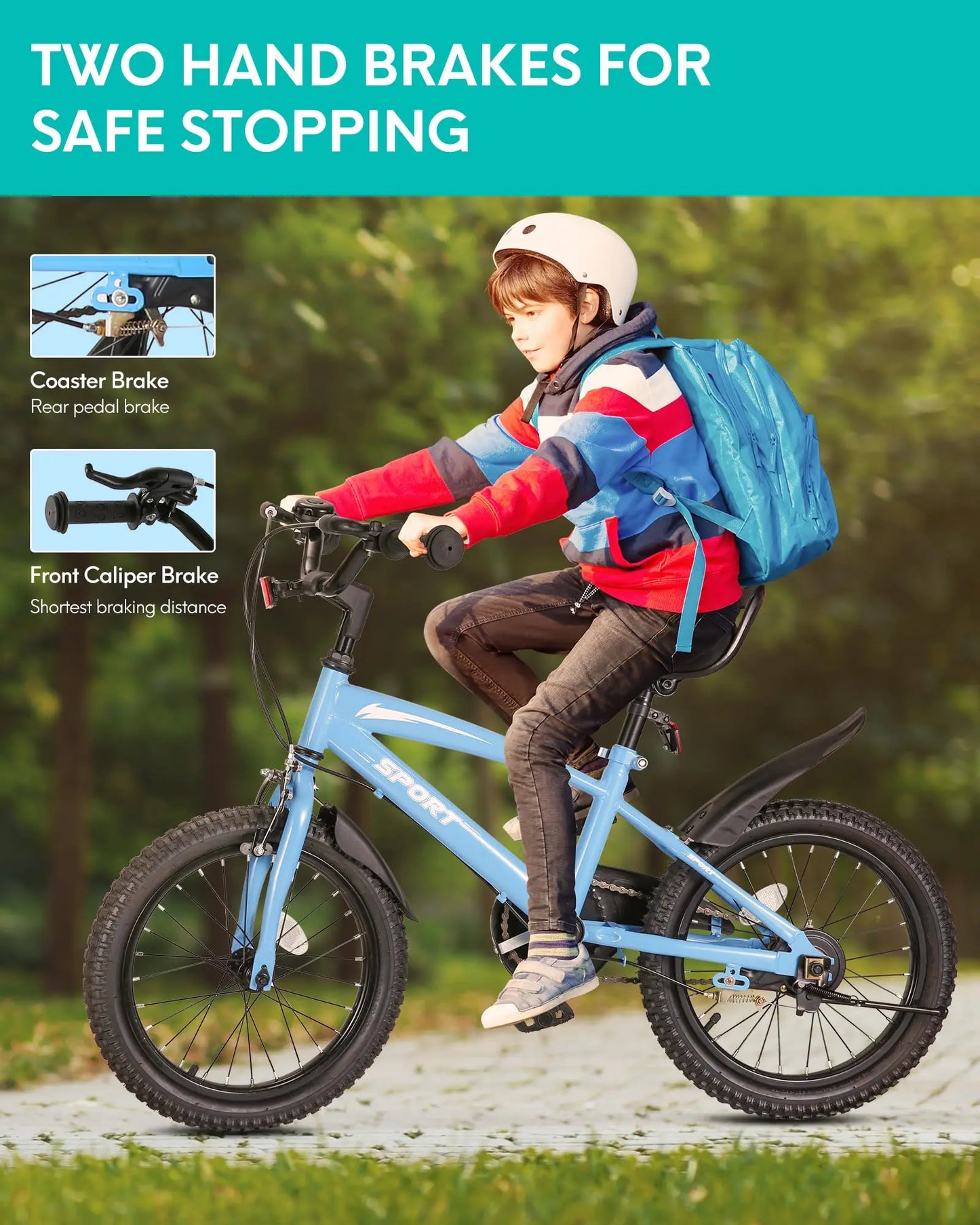 Kids Bike With Training Wheels And Dual Handbrakes