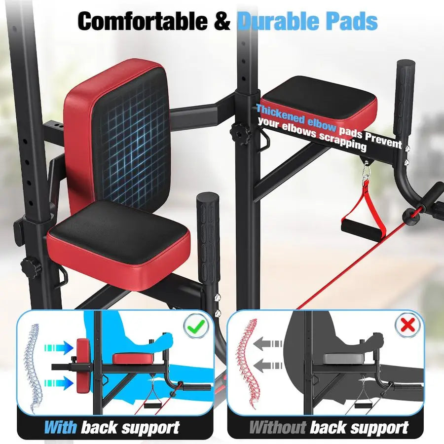 MBVM Power Tower Pull Up Bar Station 450LBS Fitness Equipment