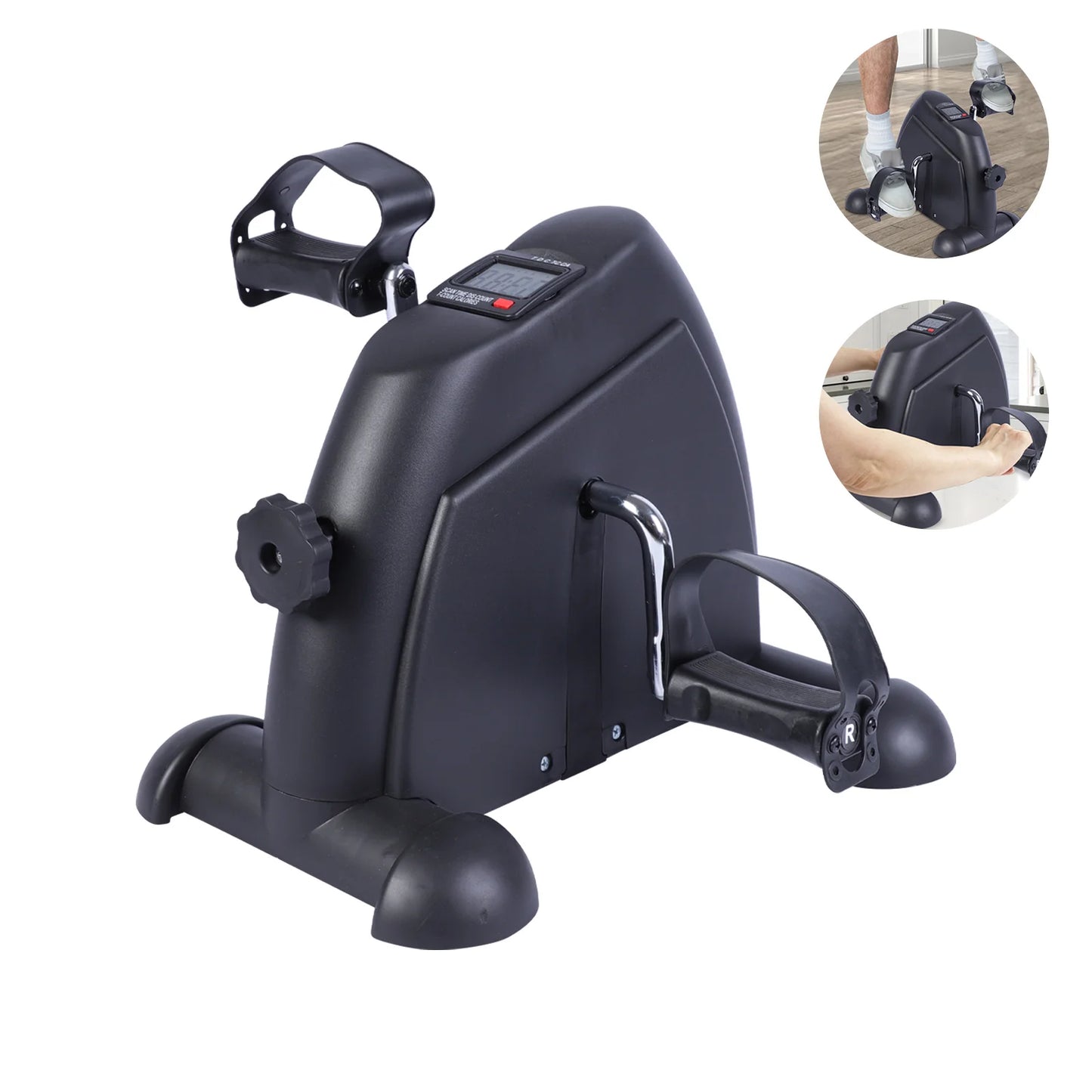 Mini Under Desk Pedal Exerciser Bike Multi-Function Motorized Digital With LCD Screen Display for Leg Arm and Knee for Elderly