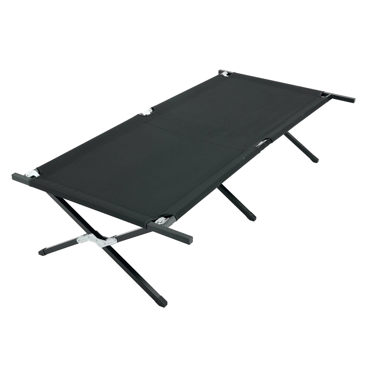 JHK Portable Folding Camping Marching Bed 300 LBS Capacity Collapsible Camping Cot Lounge Chair 73" x 36" Sleeping Cot Sturdy Frame for Outdoor Makeshift Bed