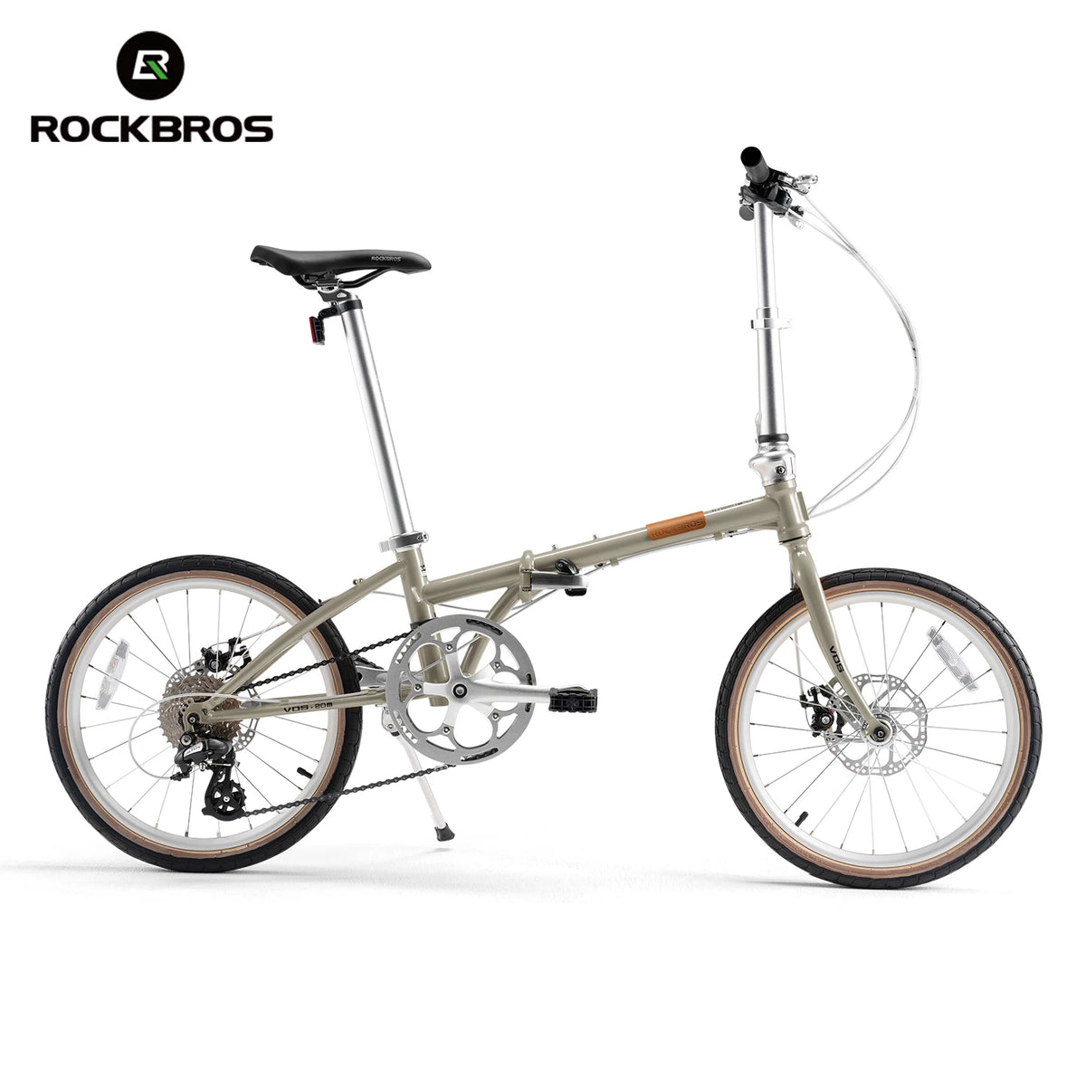 ROCKBROS Folding Commuter Bike With Steel Frame 8-Speed Disc Brakes