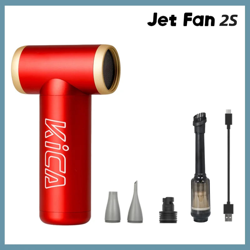 KiCA JetFan 2S Portable Air Blower 117000RPM Rechargeable Mini Fan, Metal Shell Extreme Mode, Camping Hiking BBQ Outdoor Tool