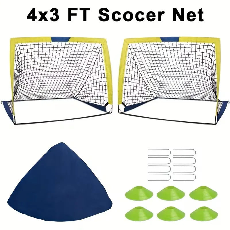4'x 3' Portable  Soccer Goals ,2 Set Soccer Goal,for Backyard or Indoor Pop Up Soccer Net