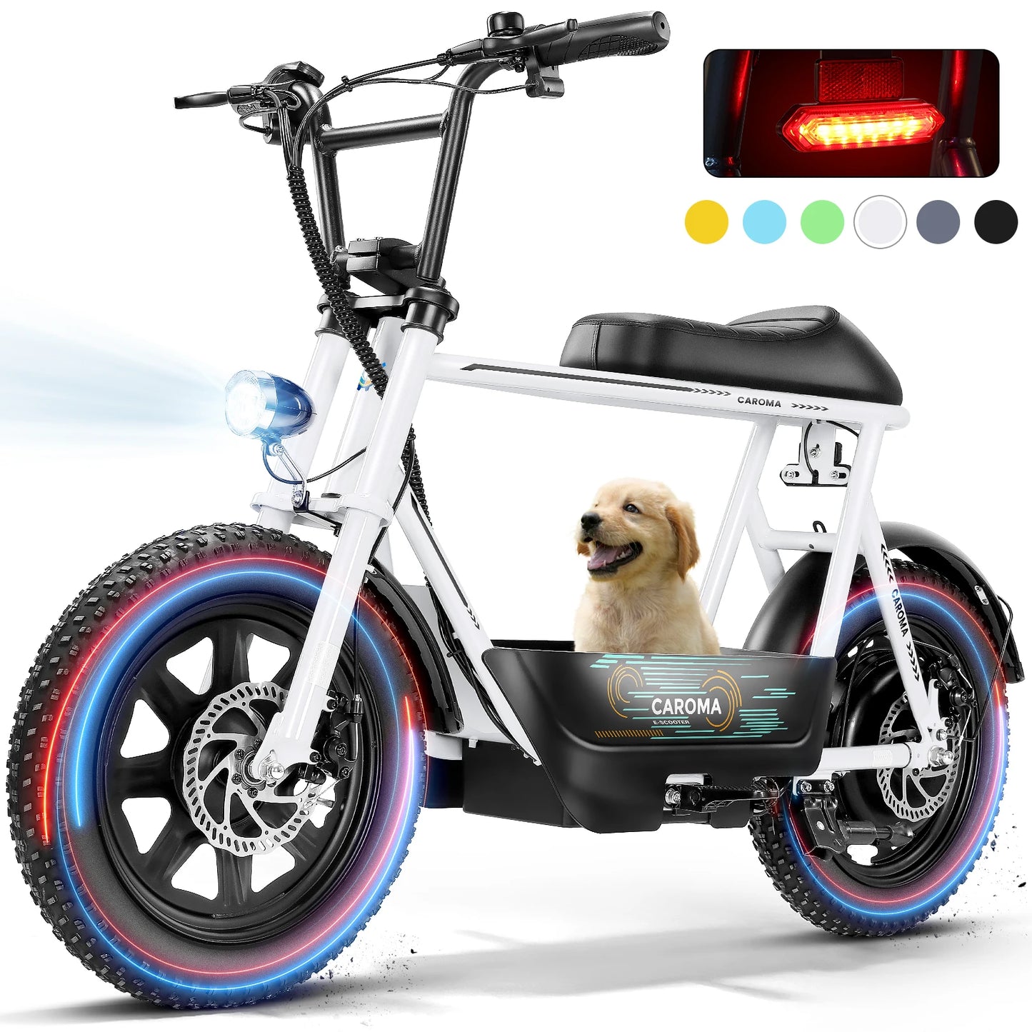 Peak 560W Off-Road Electric Motorcycle with Seat 16" All-Terrain Tire 20MPH 15Mile 36V Battery LCD Display Dual Disc Brake