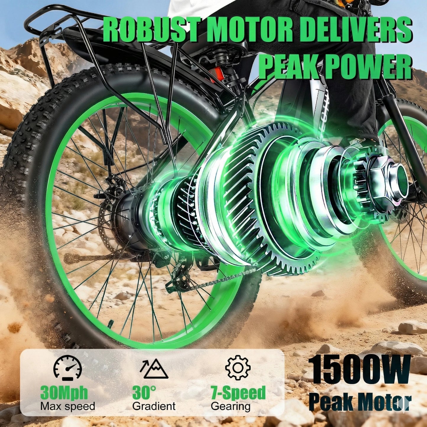 EOEOTWO Fat Tire Electric Mountain Bike 1000W Motor