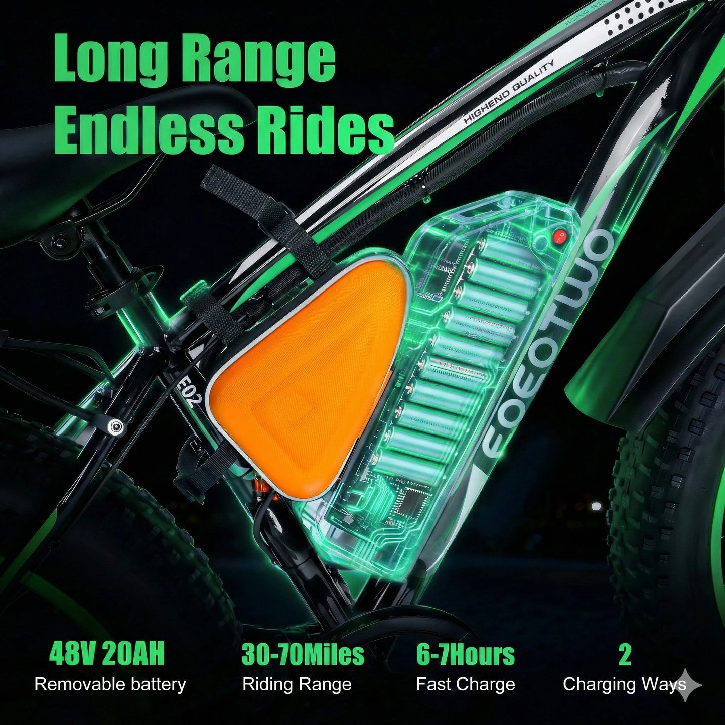 EOEOTWO Fat Tire Electric Mountain Bike 1000W Motor