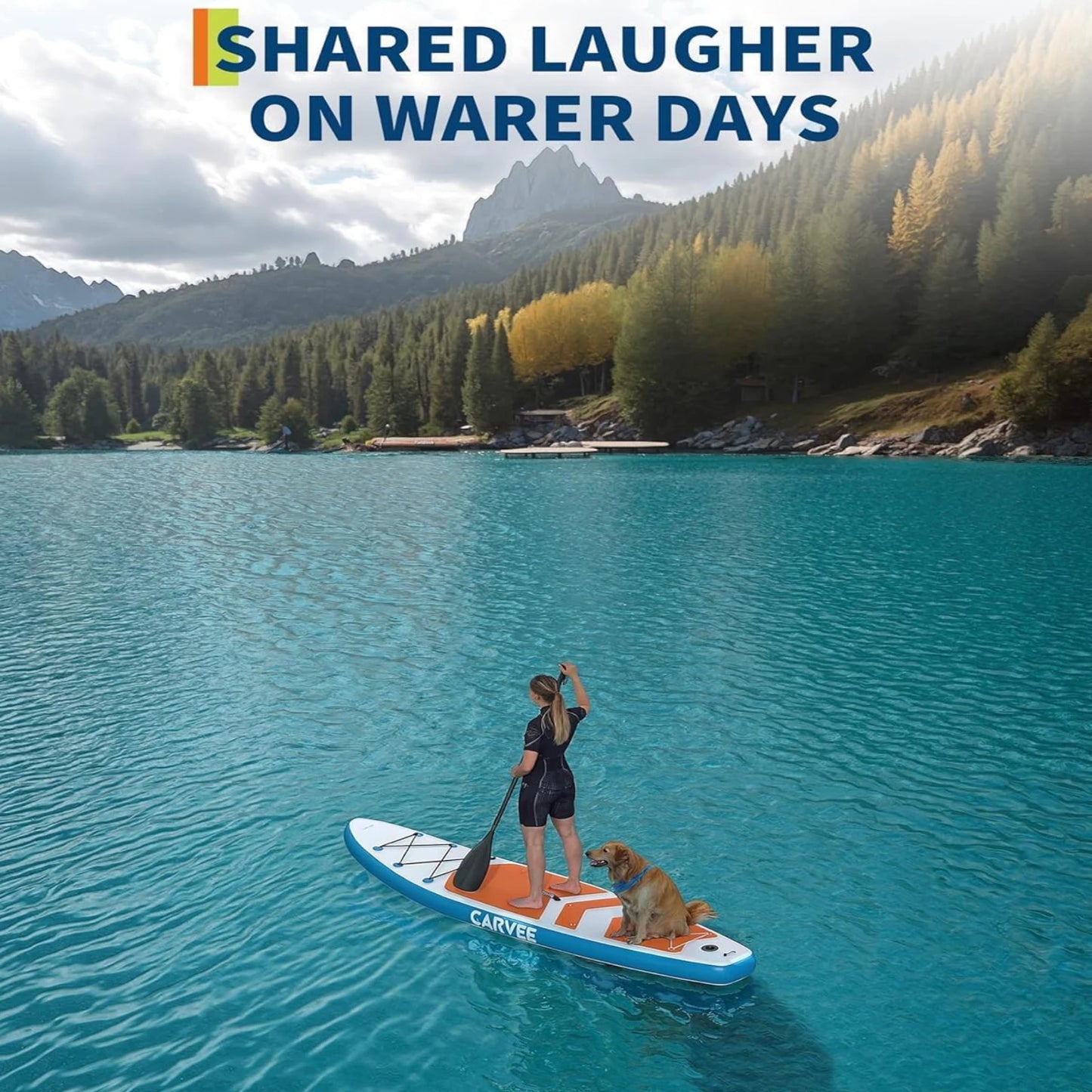 Inflatable Stand Up Paddle Board, Portable and Durable Inflatable SUP Board Designed for Paddling, Balance Training, and Water Recreation, Suitable for Lakes, Rivers, and Coastal Use.