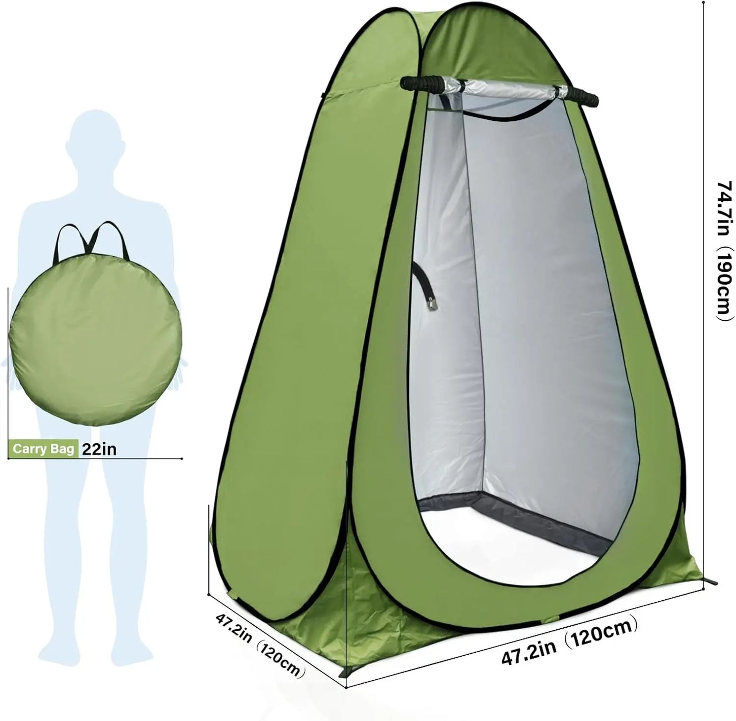 Lightweight Portable Pop Up Privacy Shower Tent For Outdoor Bathrooms