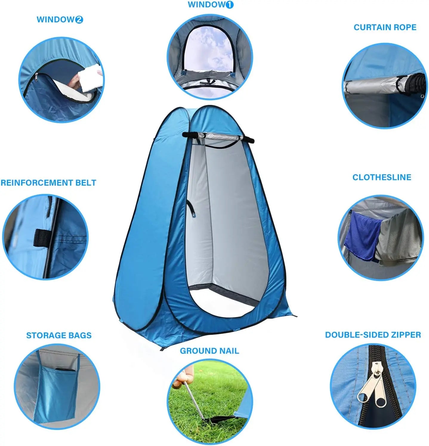 Lightweight Portable Pop Up Privacy Shower Tent For Outdoor Bathrooms