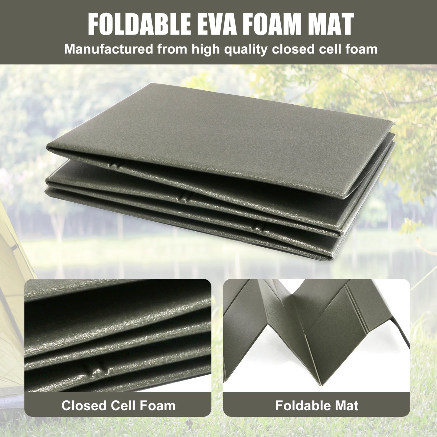 Tactical Foldable Sleeping Mat Waterproof Kneeling Pad Outdoors