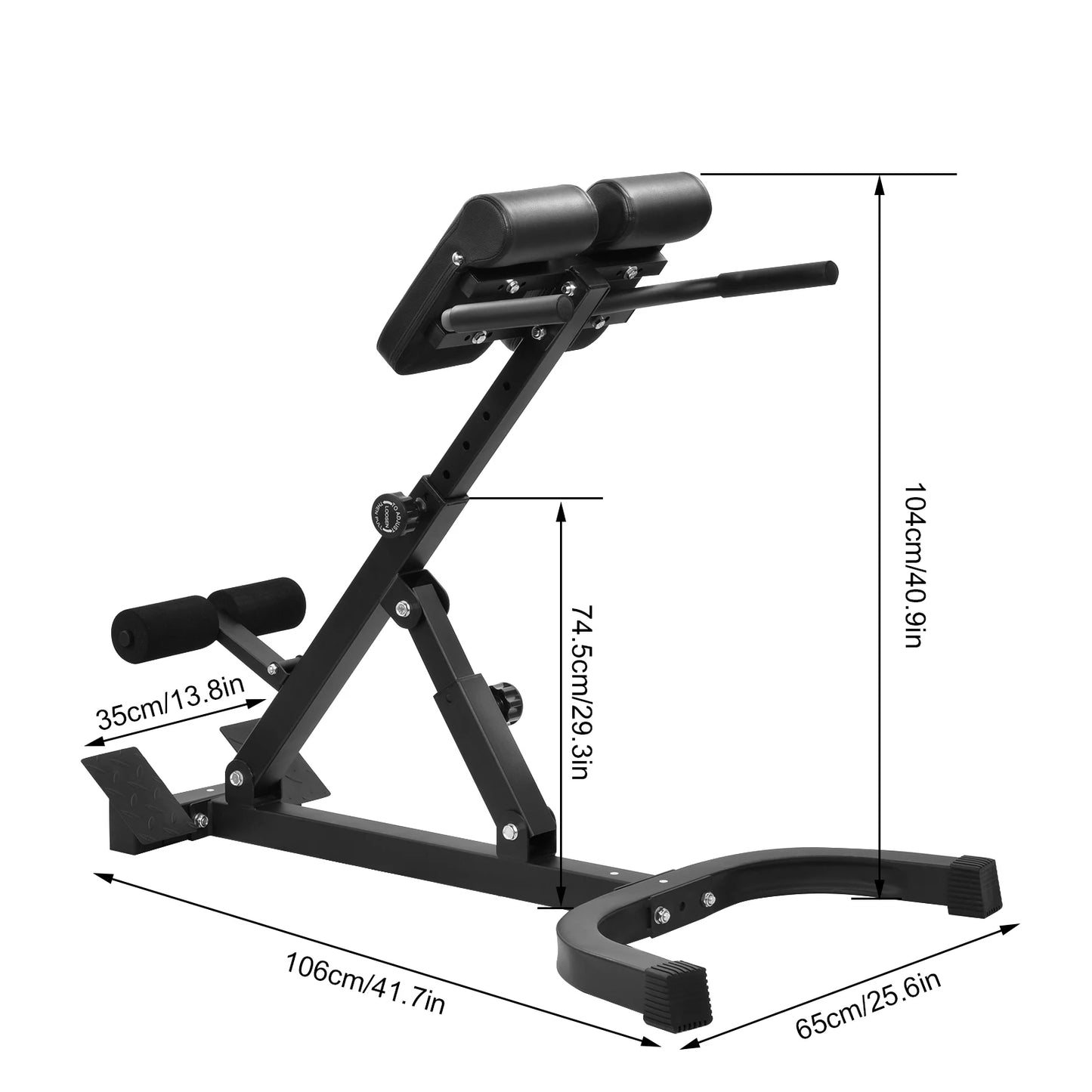 Folding Roman Chair Back Extension Bench, Adjustable Hyperextension Bench – Portable Lower Back Exercise Machine for Core Strength Training at Home Gym