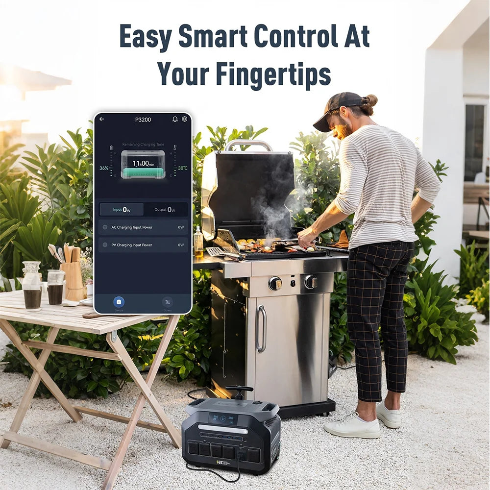 Portable Power Station With LiFePO4 Battery Solar Generator Backup