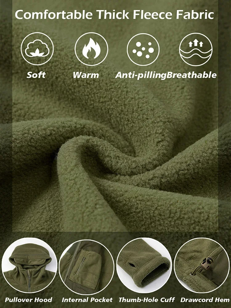 Fleece Hunting Jacket For Outdoors With Warm Full Zip