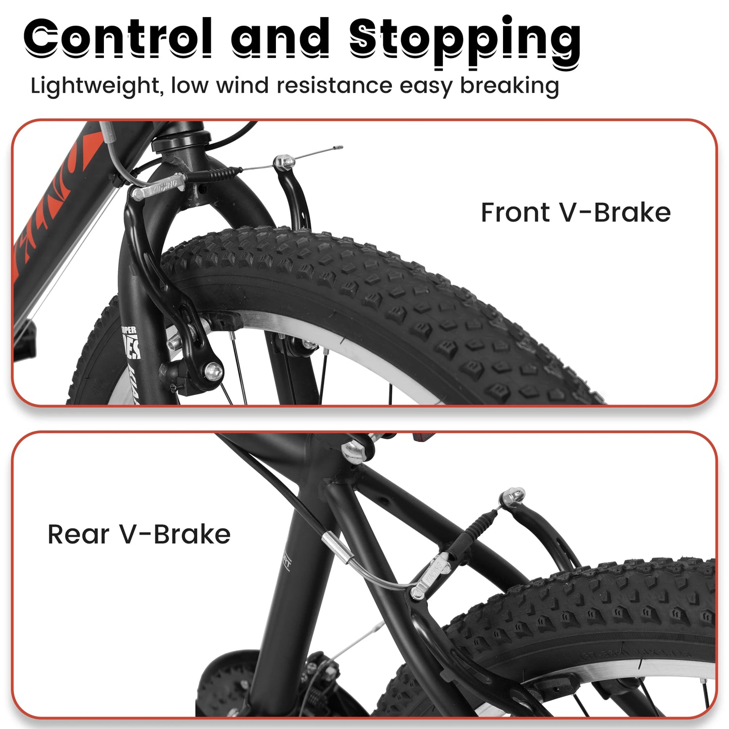 Ecarpat Unisex Mountain Bike 21 Speed Dual V Brake Steel Frame