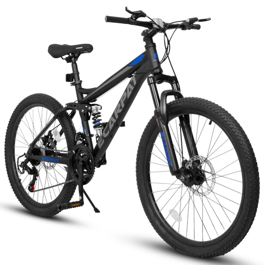 Ecarpat Dual Full Suspension Mountain Bike 21 Speed Disc Brakes