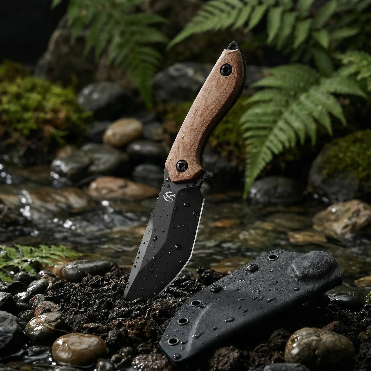 HUANGFU Fixed Blade Knife Outdoor Camping Tool High Hardness Steel