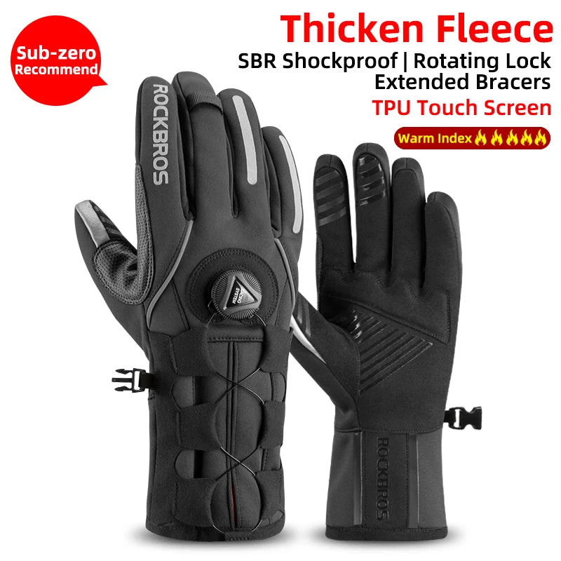ROCKBROSCN Winter Thermal Waterproof Gloves For Men Women