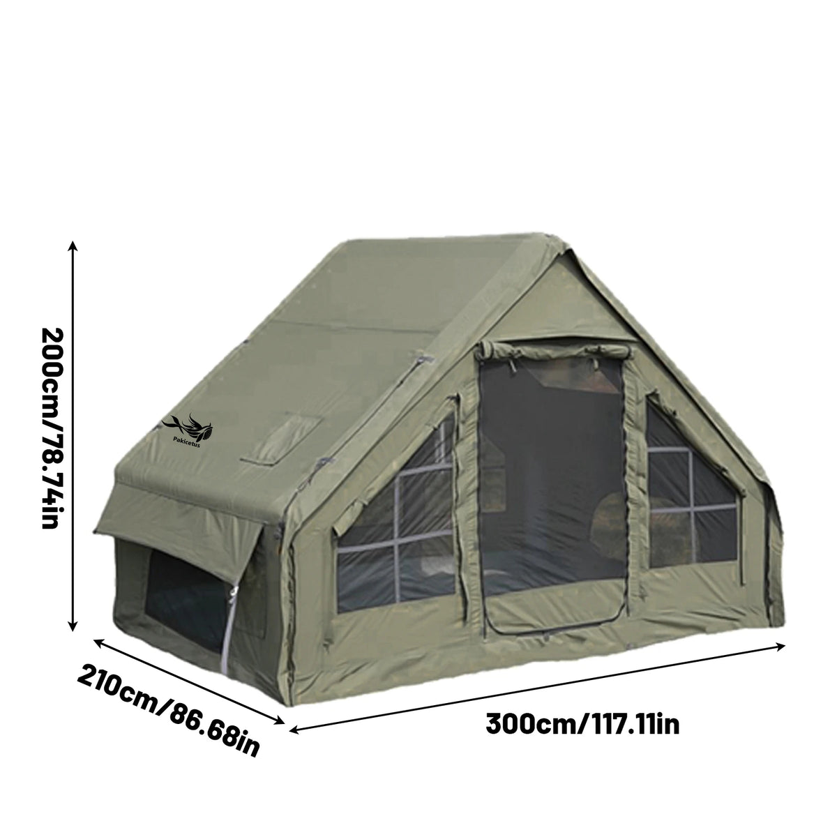 Inflatable Camping Tent for 4-8 People- Quick SetupBlow-Up Tent, 4-Season Versatile, Waterproof PortableOutdoor Tent with Stove