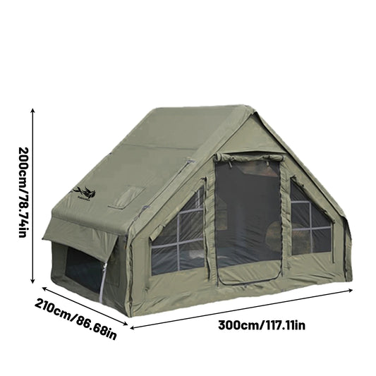 Inflatable Camping Tent for 4-8 People- Quick SetupBlow-Up Tent, 4-Season Versatile, Waterproof PortableOutdoor Tent with Stove