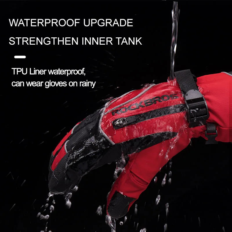 ROCKBROSCN Winter Thermal Waterproof Gloves For Men Women