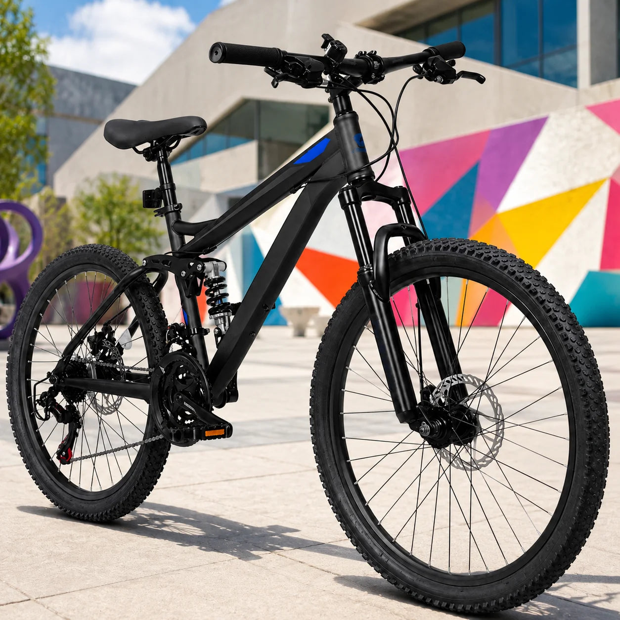 Full Suspension Mountain Bike With 21 Speed Disc Brakes