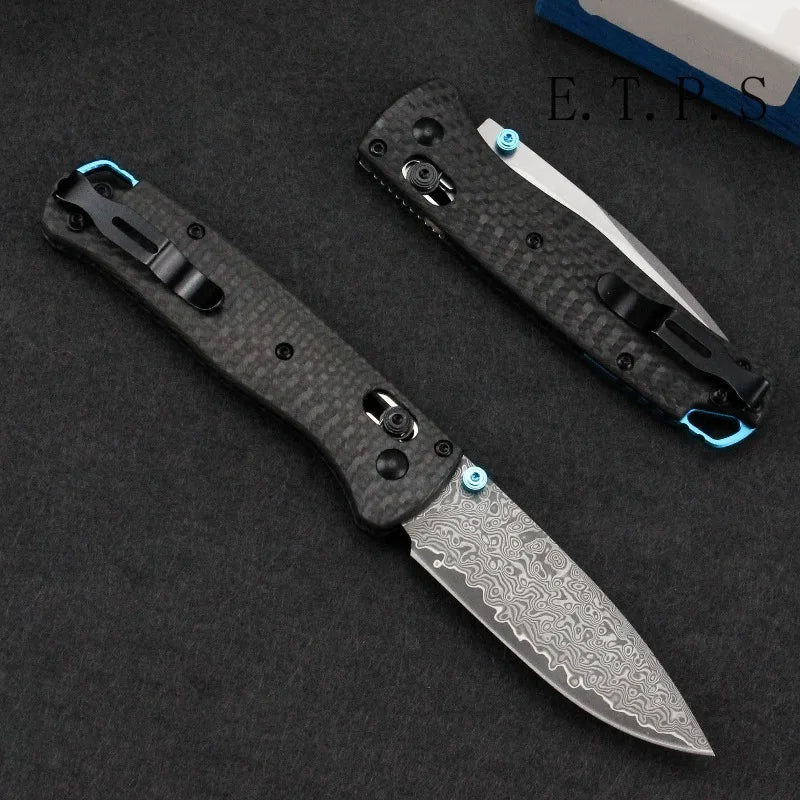 DIY Supplies Bugout 535 Outdoor Folding Knife With Damascus Steel Blade