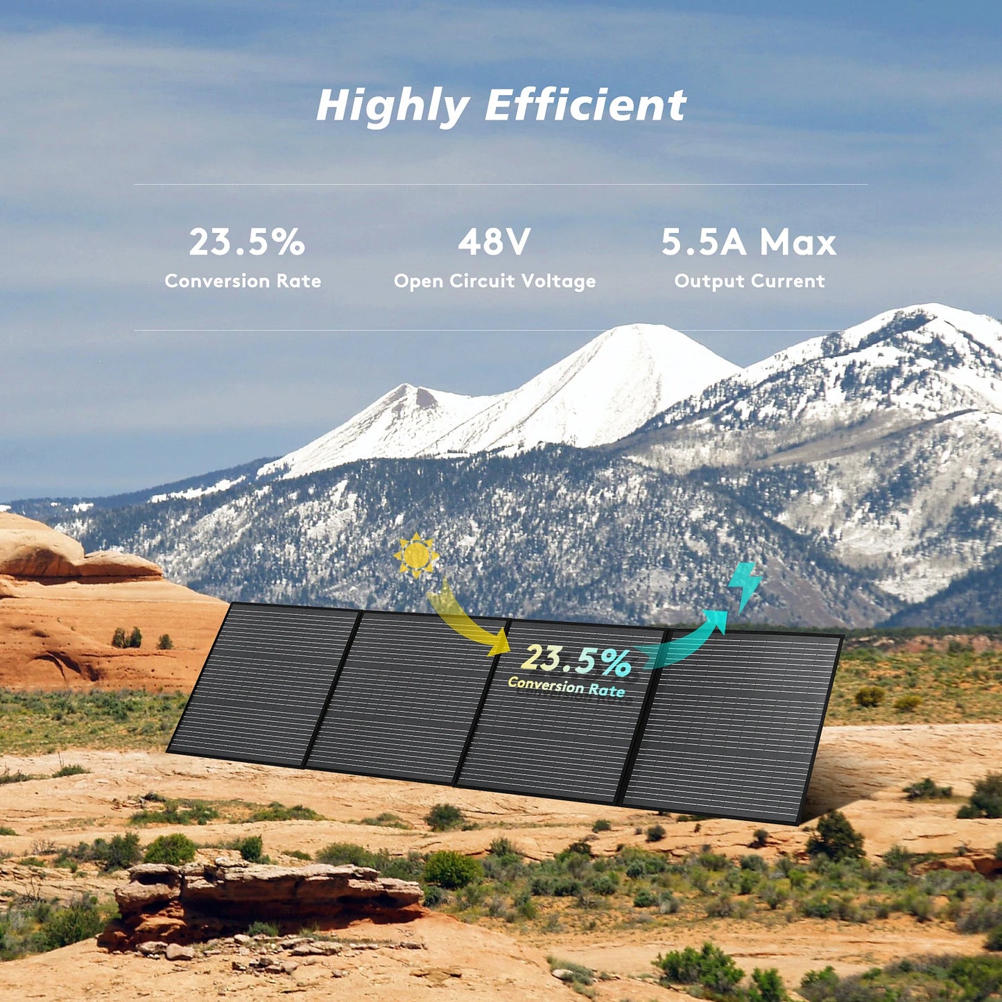 MHPOWOS 220W 40V Portable Foldable Solar Panel Charger