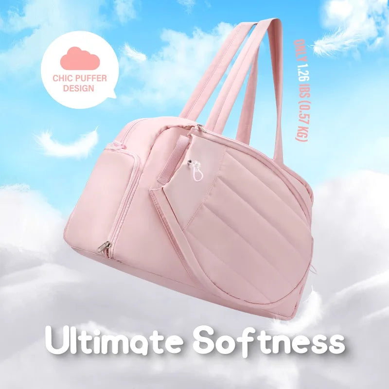 Two Rackets Tennis Gym Bag With Shoe Compartment For Women