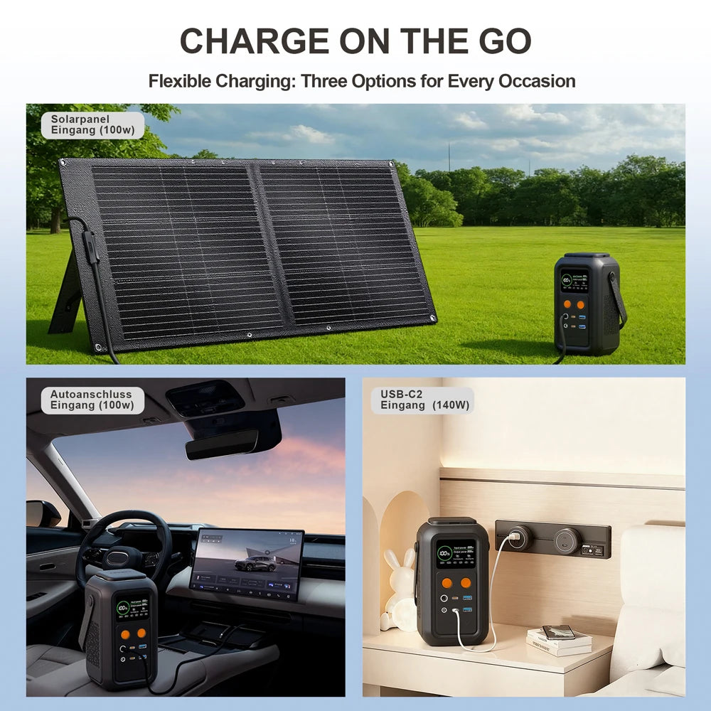 CTOLITY 200W LiFePO4 Power Station 192Wh Battery USB Type C