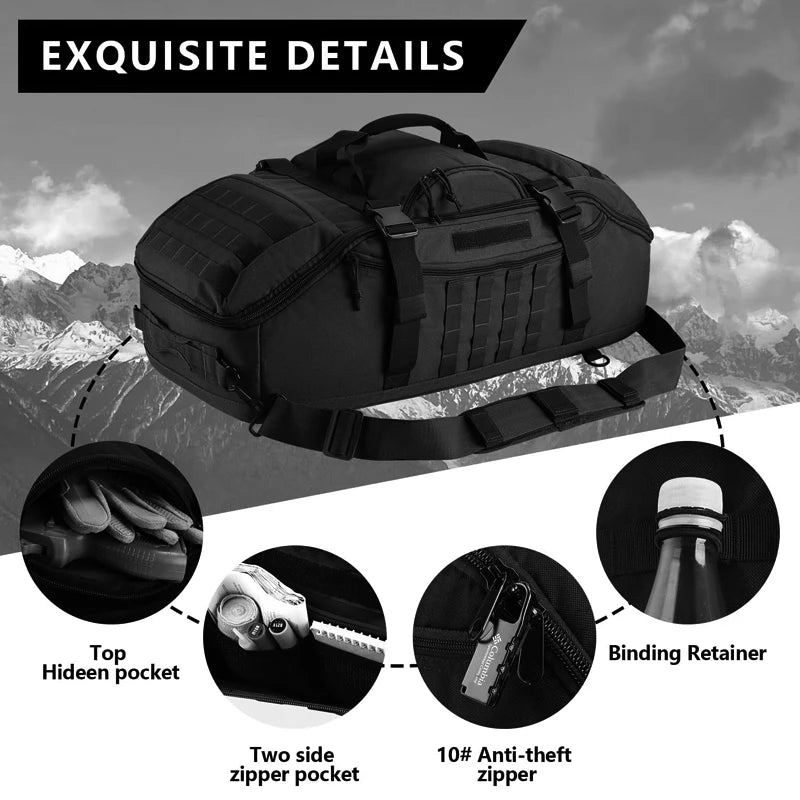 Molle Tactical Duffle Bag for Camping and Travel Gear
