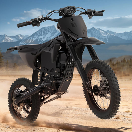 QRONGE X1 Spark Electric Dirt Bike 4500W Peak&Up to 60 Miles 50MPH 60V 28.8Ah Battery E-Bike 14"/12" Fat Tire Electric Motorcycle for Mountain Off-Road Teens Adults + 1 Year Warranty