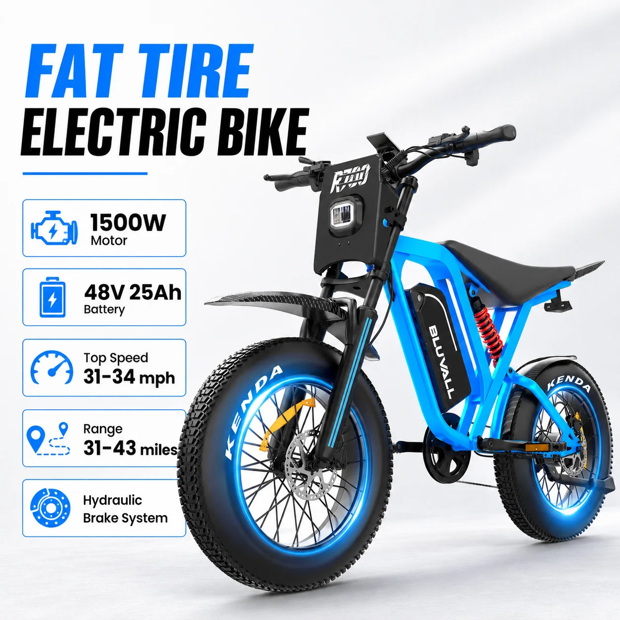 2500W electric dirt bike, 60V power supply, oil brake, shipped from warehouse in the United States e-bike Adult bike electric