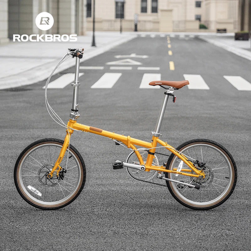 ROCKBROS Folding Commuter Bike With Steel Frame 8-Speed Disc Brakes
