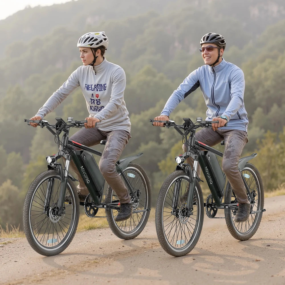 AOVOPRO BK520 26'' Electric Bicycle 750W Motor 48V 5.2AH Battery 22mph 7 Speed Mode 45miles Long Range Electric Bike for Adult