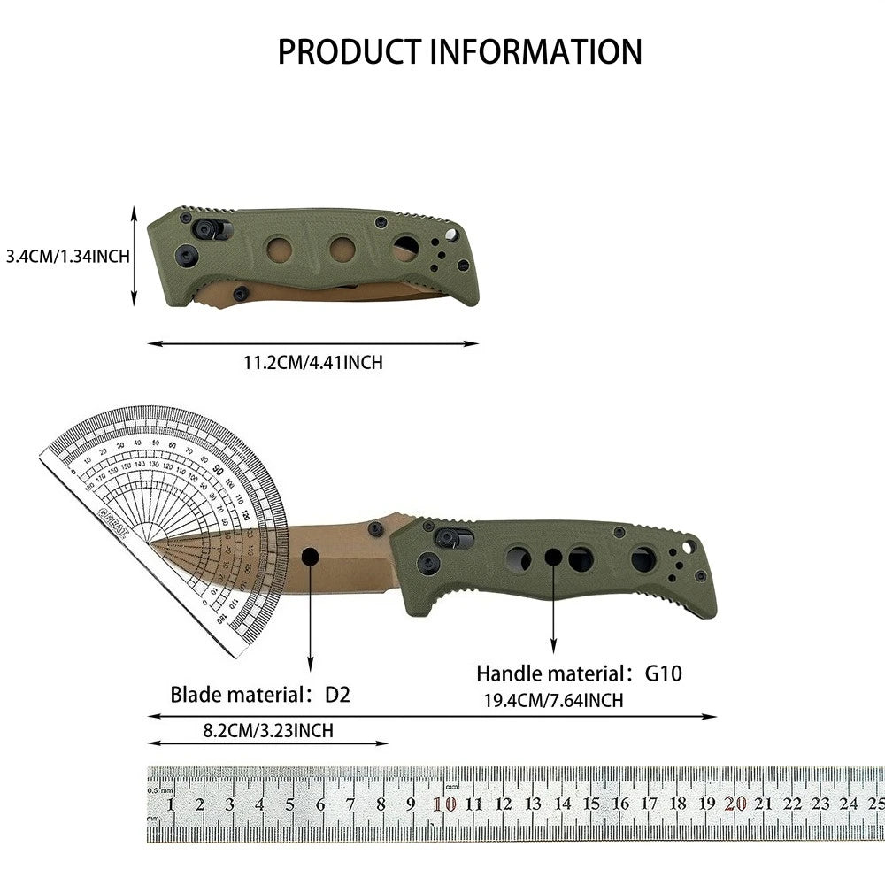 DIY Supplies Small Folding Outdoor Pocket Knife D2 Steel G10 Handle