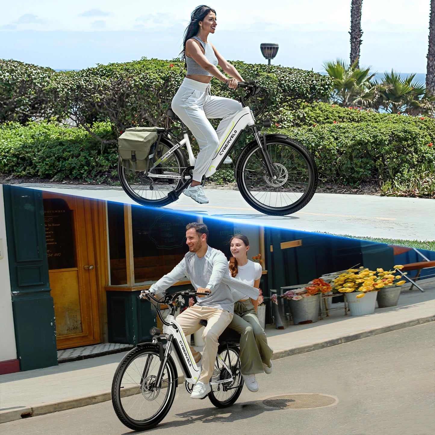 CYBERVELO EK7 Step Through Electric Bike 1000W 48V Battery