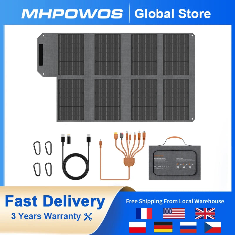 MHPOWOS Portable Foldable Solar Panel Charger For Camping RV Emergency