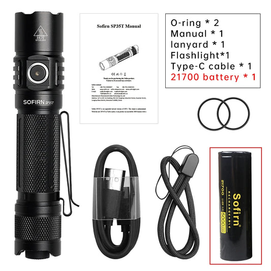 Sofirn SP35T Tactical LED Flashlight With USB C Charging