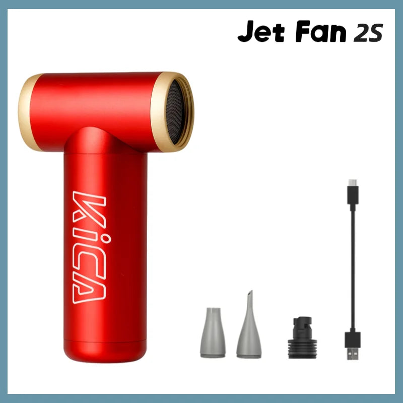 KiCA JetFan 2S Portable Air Blower 117000RPM Rechargeable Mini Fan, Metal Shell Extreme Mode, Camping Hiking BBQ Outdoor Tool
