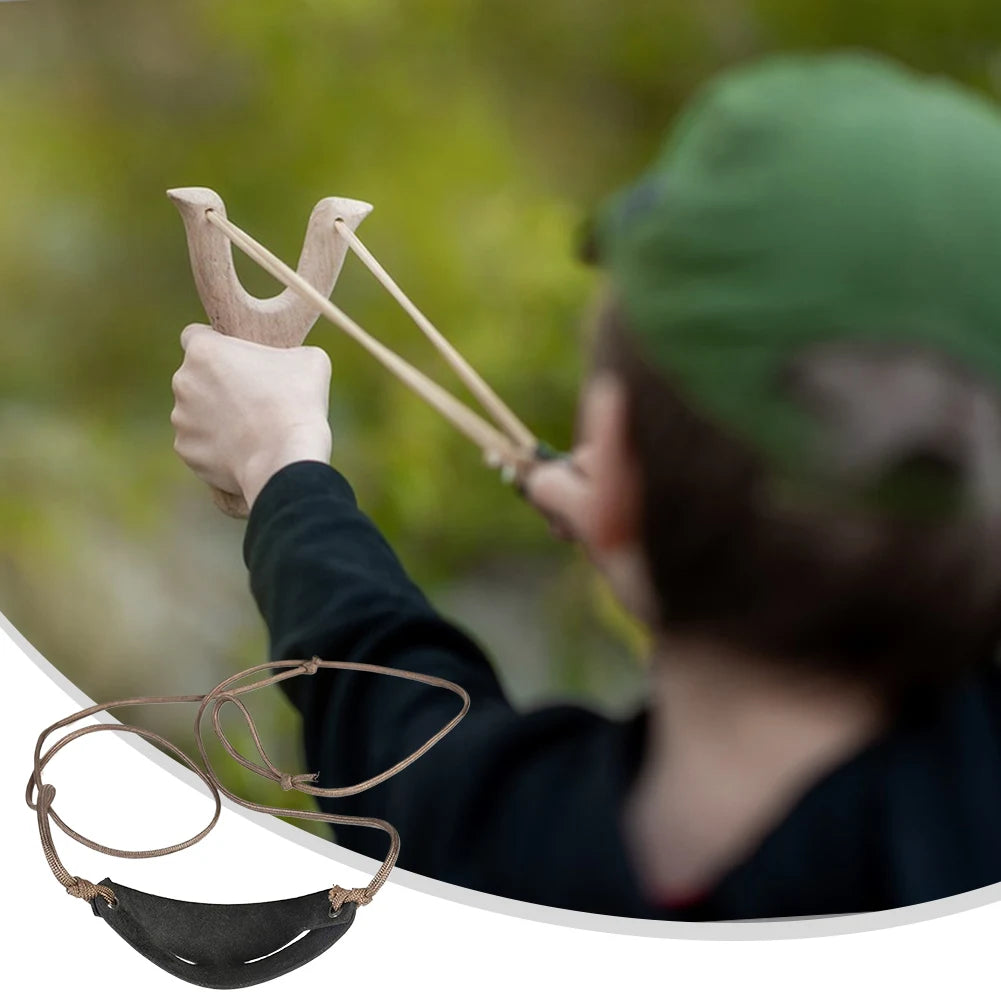 Handmade Leather Shepherd Sling Pouch for Outdoor Slingshot